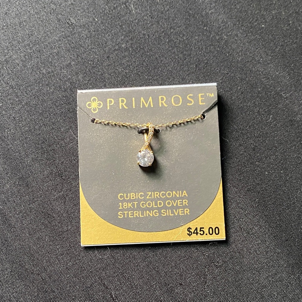 Kohl's Primrose Gold Teardrop Pendant Necklace with Clear Stone